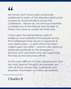  His Majesty The King's Address on Beryl's Destruction Across the Caribbean 