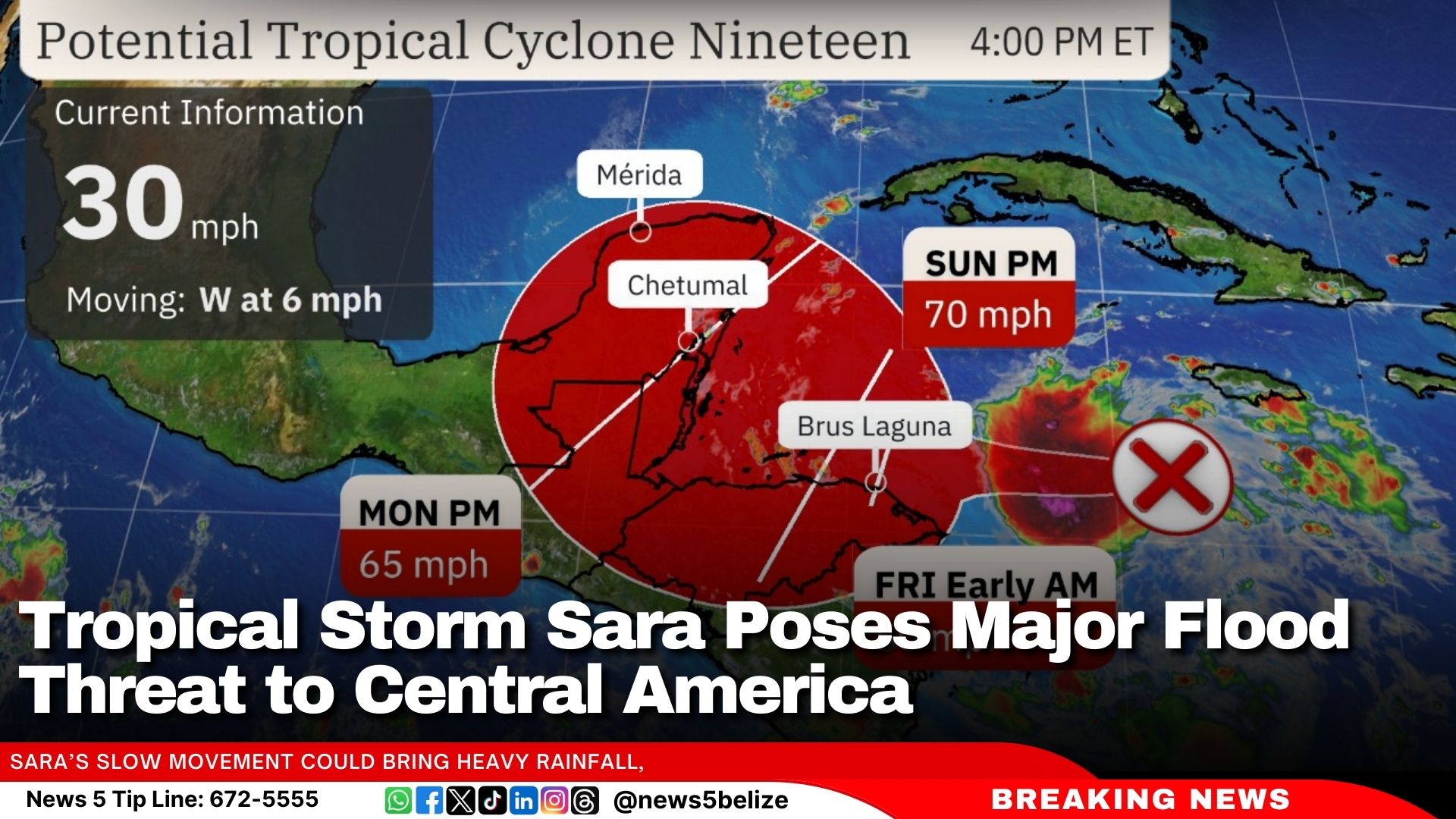 Tropical Storm Sara Poses Major Flood Threat to Central America ...