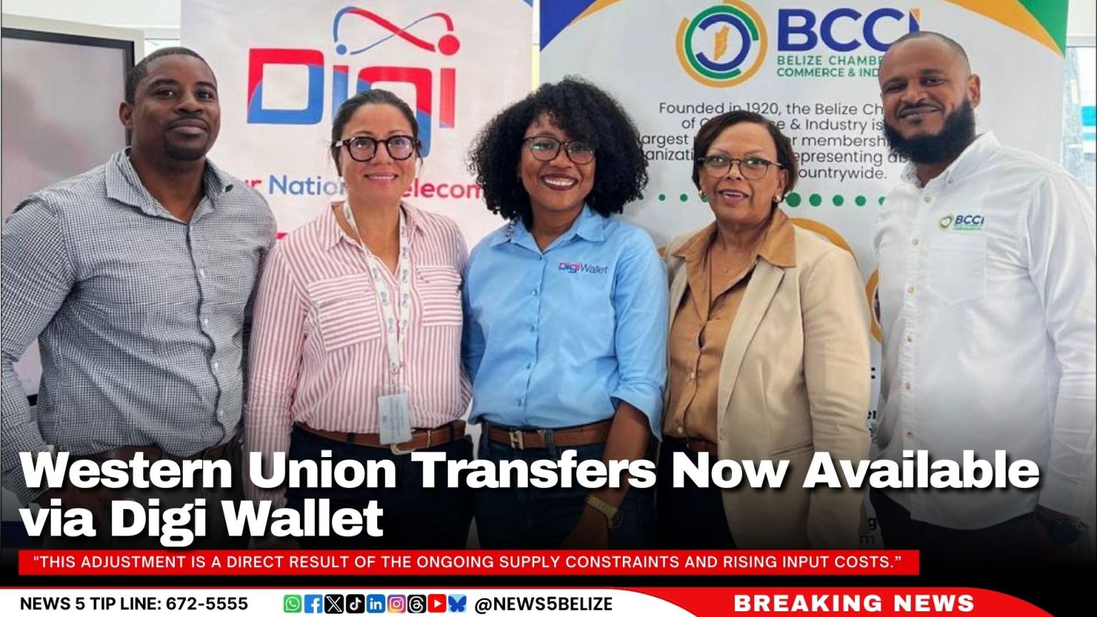 Western Union Transfers Now Available via Digi Wallet Greater Belize